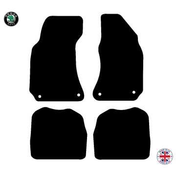 Skoda Superb Round Clips 2002-2008 Car Floor Mat Set