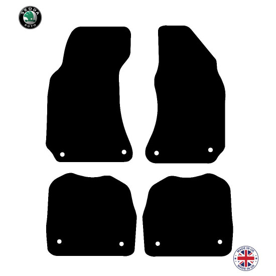 Skoda Superb 8 Round Clips 2002-2008 Car Floor Mat Set
